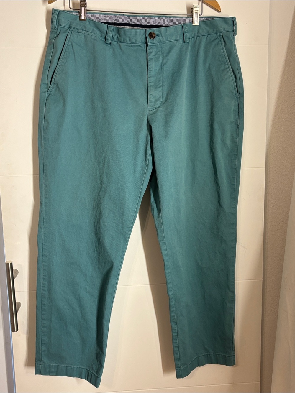 Brooks Brothers Men's BlueGreen Chino Pants Clark Straight Leg Fit SZ 40W/30L